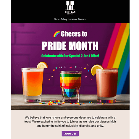 Pride Month Bar Promo